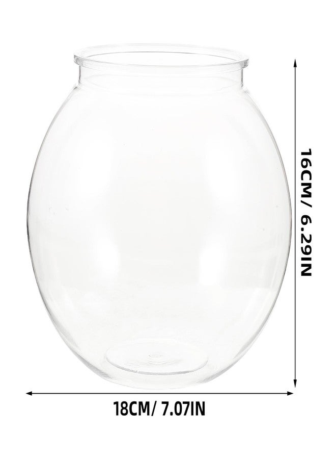 UKCOCO Transparent Round Plastic Fish Tank Small Aquarium 7.08X7.08X6.29 Inch Clear Desktop Goldfish Bowl Household Fishbowl for Home Office Decor - Image 3